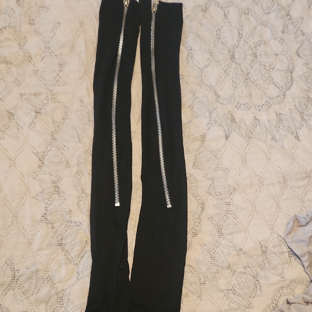 Black Socks with Silver Zippers
